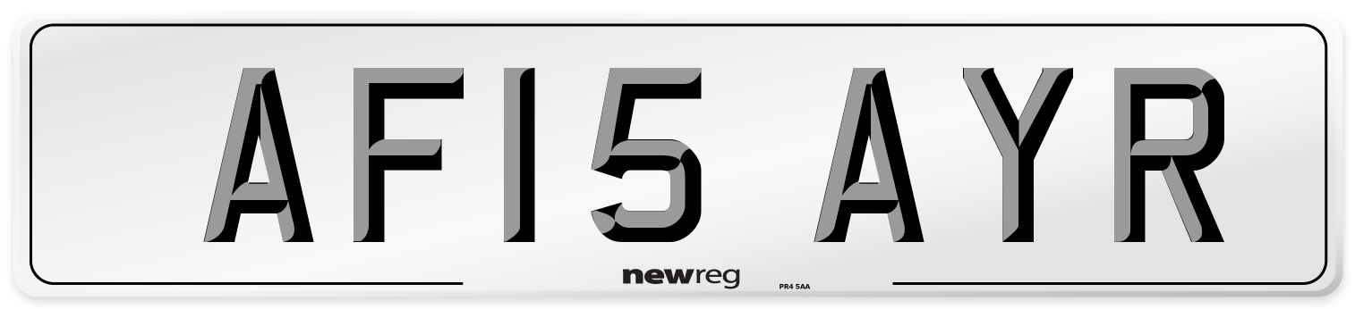 AF15 AYR Number Plate from New Reg